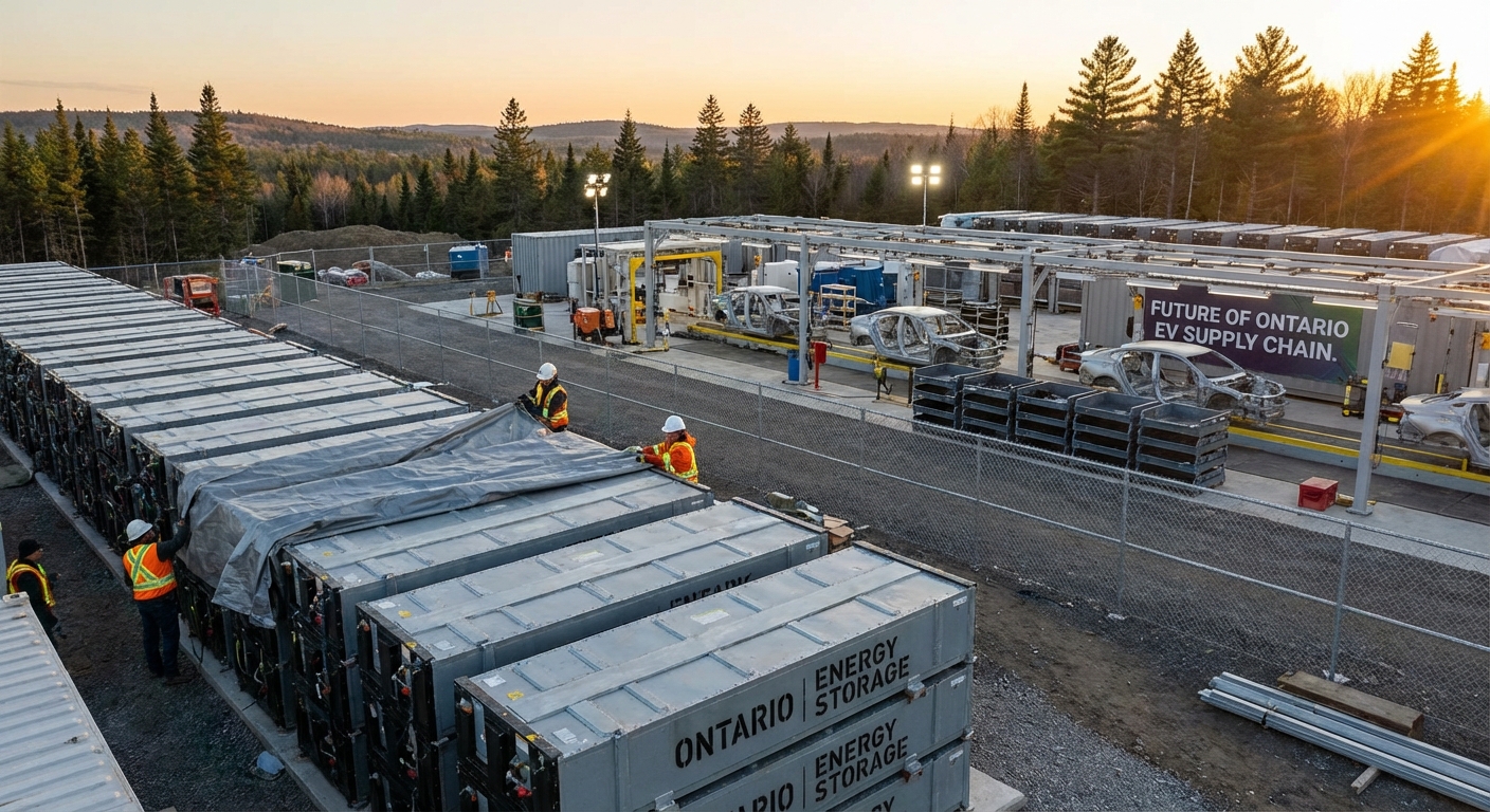 Batteries de Stockage et Intelligence Artificielle: La Voie Inévitable pour la Revitalisation de la Chaîne d'Approvisionnement des Véhicules Électriques en Ontario